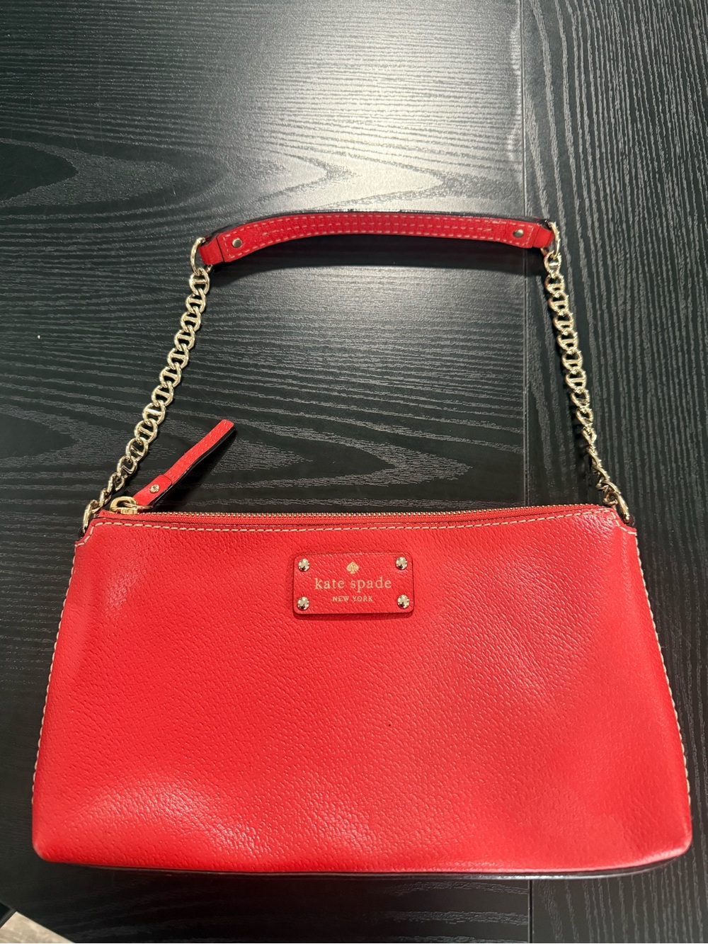 kate spade Red Leather Chain-Handle Crossbody Bag